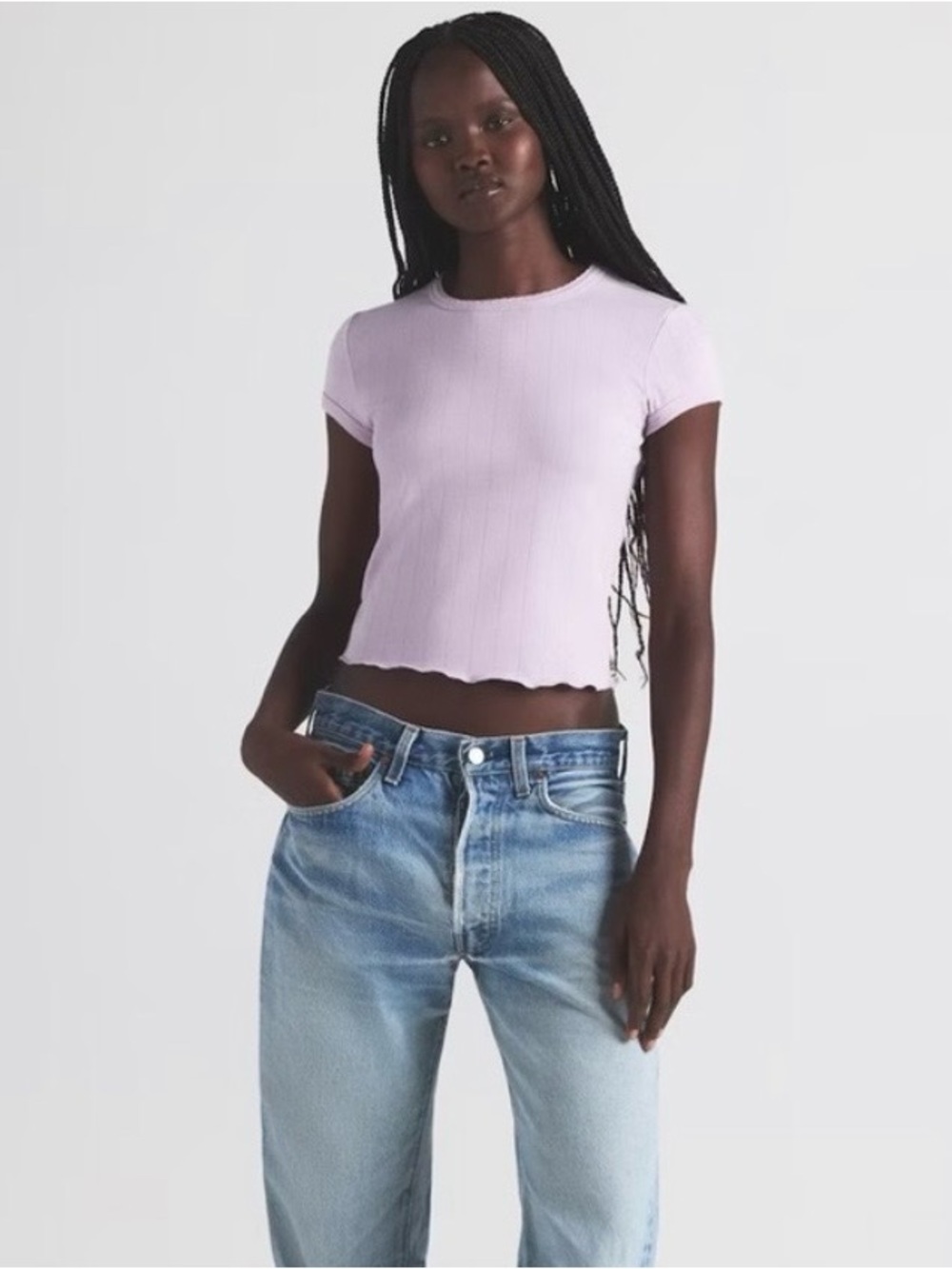 Skims Drop Needle Pointelle Baby Tee